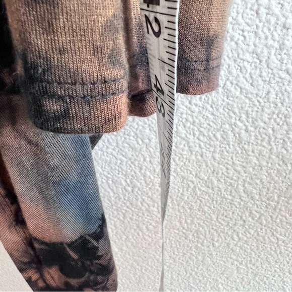 Coin 1804 Draped Cardigan Duster Vest Womens Medium Blue Brown Tie Dye Hoodie - Picture 10 of 13